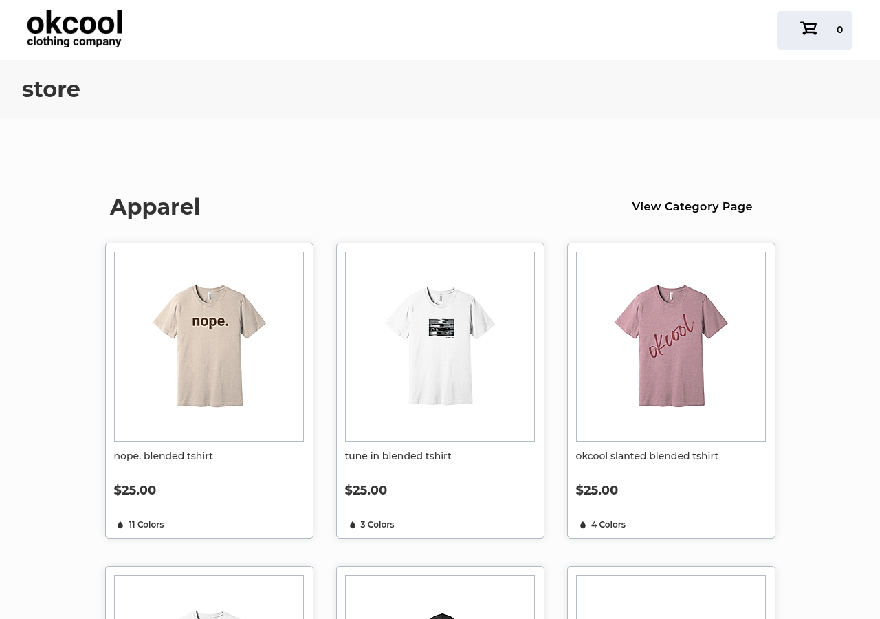 Example online store — OK Cool Clothing on OrderMyGear